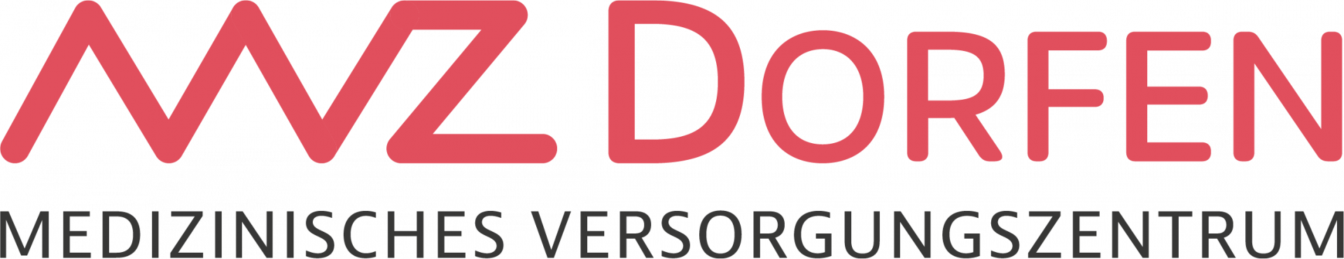 Sie sehen das Logo des MVZ Dorfen. Unter dem roten Schriftzug MVZ Dorfen ist in schwazen Großbuchstaben Medizinisches Versorgungszentrum zu lesen.